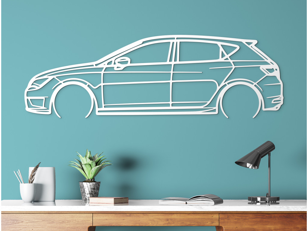 Nálepka auta na stenu Seat Leon TSI (Dimensioni del quadro 42,5 x 133 cm, Colore del quadro Antracite)