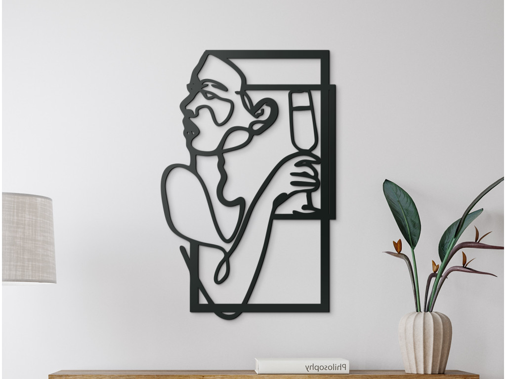 Abstraktný obraz Pitie vína (Dimensioni del quadro 89 x 57,5 cm, Colore del quadro Antracite)