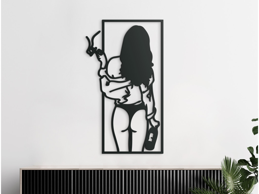 Abstraktný obraz Žena s vínom (Dimensioni del quadro 89 x 51 cm, Colore del quadro Antracite)