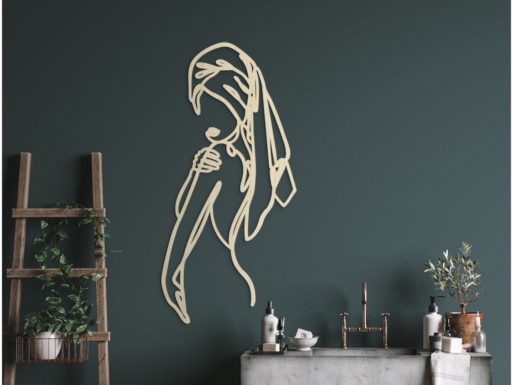 Drevený obraz Kúpelňová dáma (Dimensioni del quadro 89 x 42,5 cm, Colore del quadro Antracite)