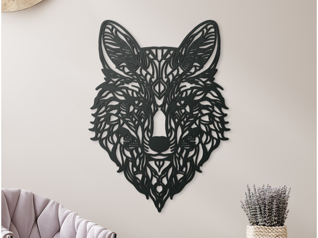 Mandala na stenu Duch vlka (Dimensioni del quadro 121 x 89 cm, Colore del quadro Antracite)