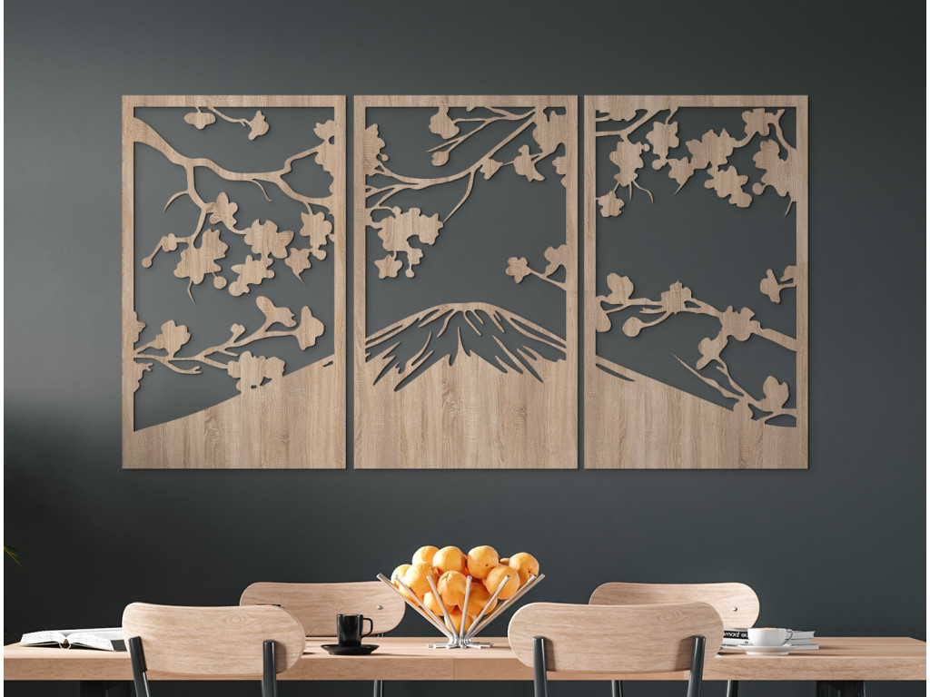 3-dielny obraz Hora za oknom (Dimensioni del quadro 89 x 165 cm, Colore del quadro Antracite)