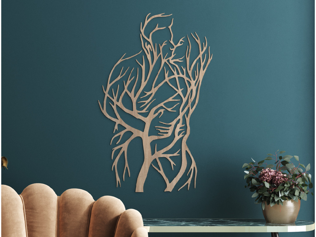 Drevená dekorácia Milenci a stromy (Dimensioni del quadro 89 x 57 cm, Colore del quadro Antracite)