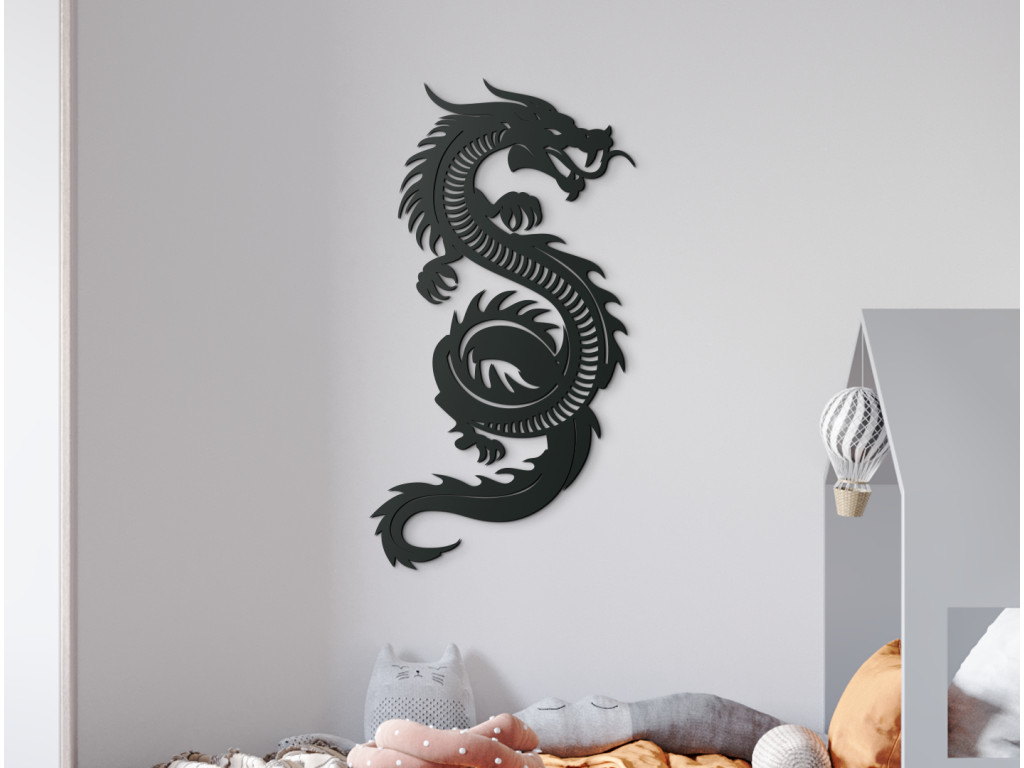 Detská nálepka na stenu Čínsky drak (Dimensioni del quadro 89 x 48 cm, Colore del quadro Antracite)