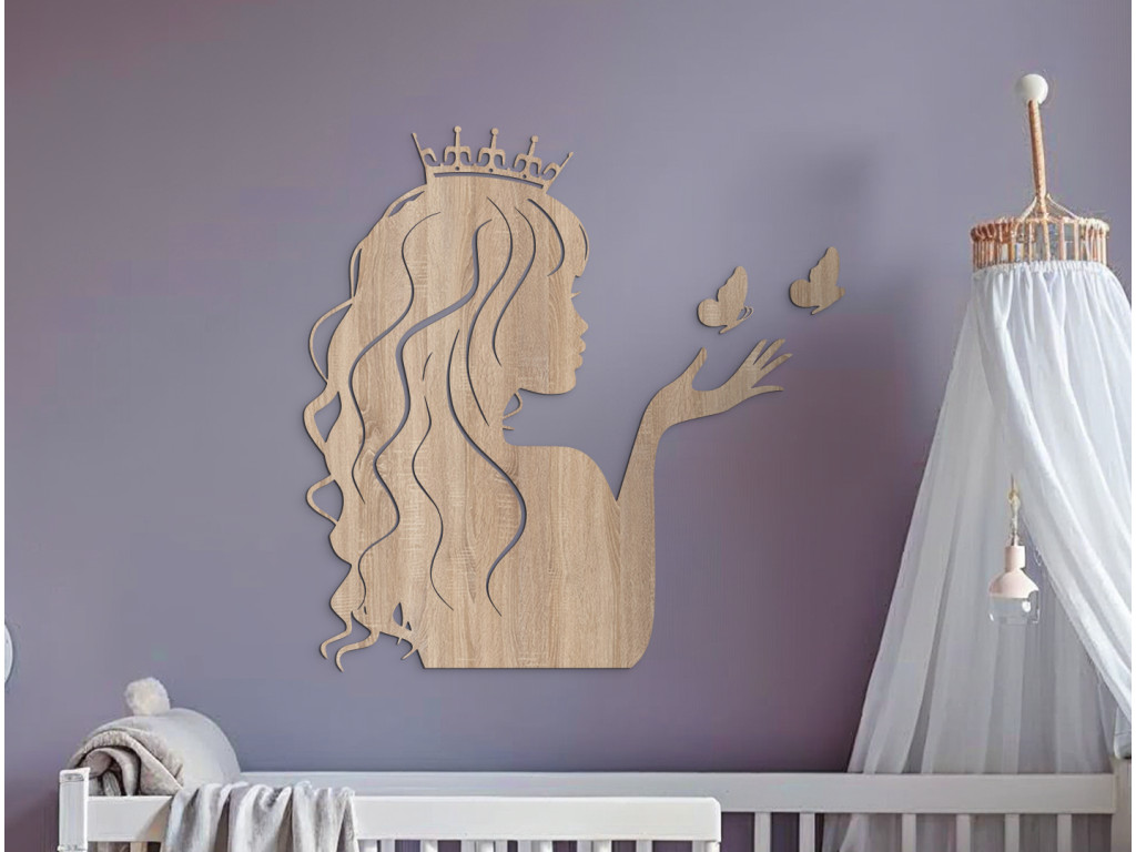 Nálepka do detskej izby Princezná a motýle (Dimensioni del quadro 89 x 79,5 cm, Colore del quadro Antracite)