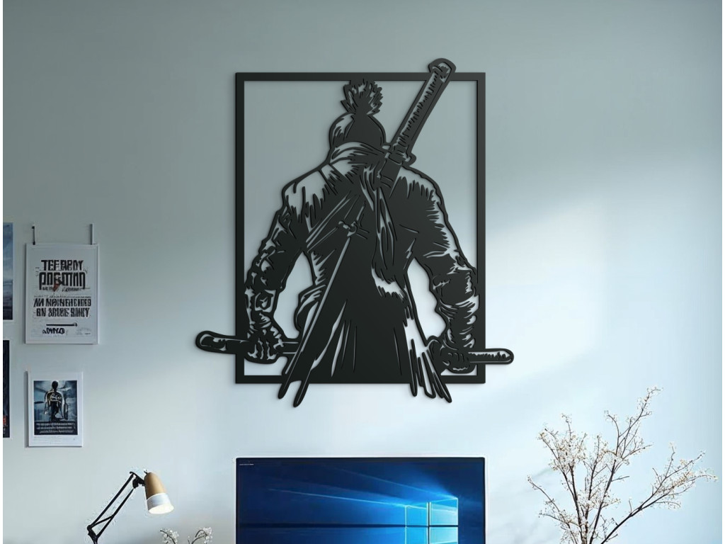 Drevený obraz Bojovník s mečom (Dimensioni del quadro 89 x 74,5 cm, Colore del quadro Antracite)