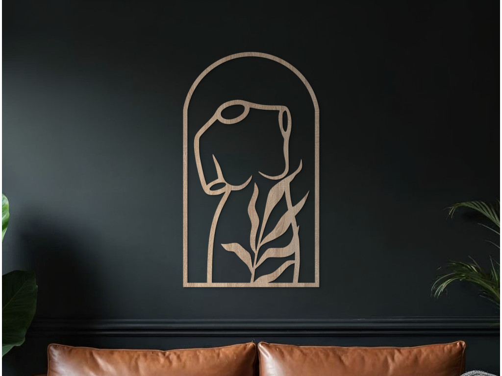 Drevená dekorácia na stenu Ženské telo (Dimensioni del quadro 89 x 51,5 cm, Colore del quadro Antracite)