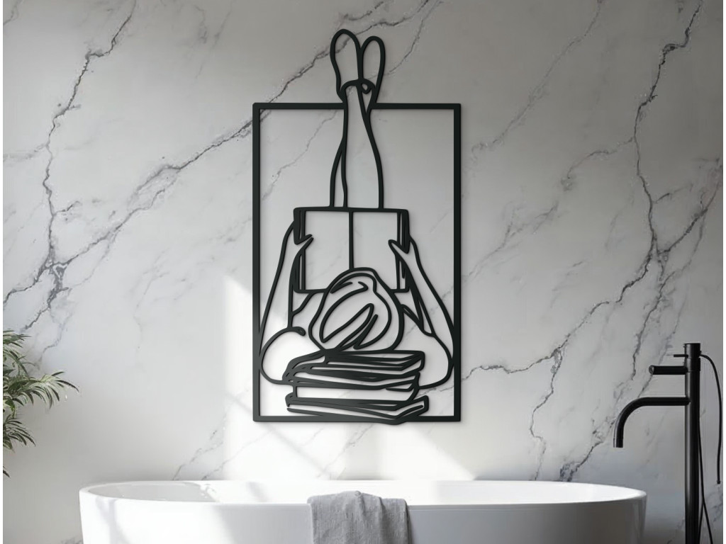 Drevený obraz na stenu Dievča s knihou (Dimensioni del quadro 89 x 46,5 cm, Colore del quadro Antracite)