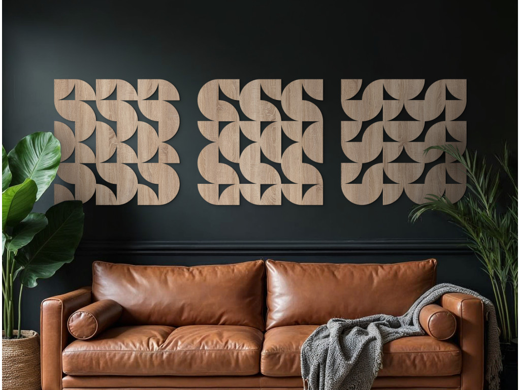 3-dielny obraz na stenu Oblúčiky (Dimensioni del quadro 61 x 200 cm, Colore del quadro Antracite)