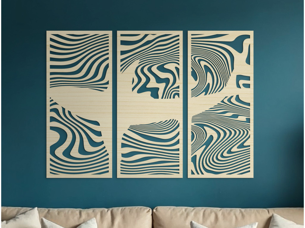 3-dielny drevený obraz na stenu Žralok v mori (Dimensioni del quadro 89 x 124,5 cm, Colore del quadro Antracite)