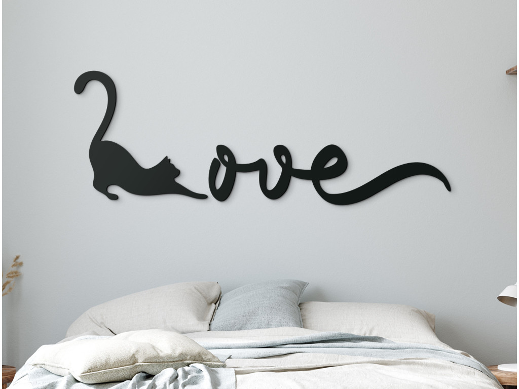 Drevená nálepka na stenu Love (Dimensioni del quadro 60,5 x 170 cm, Colore del quadro Antracite)