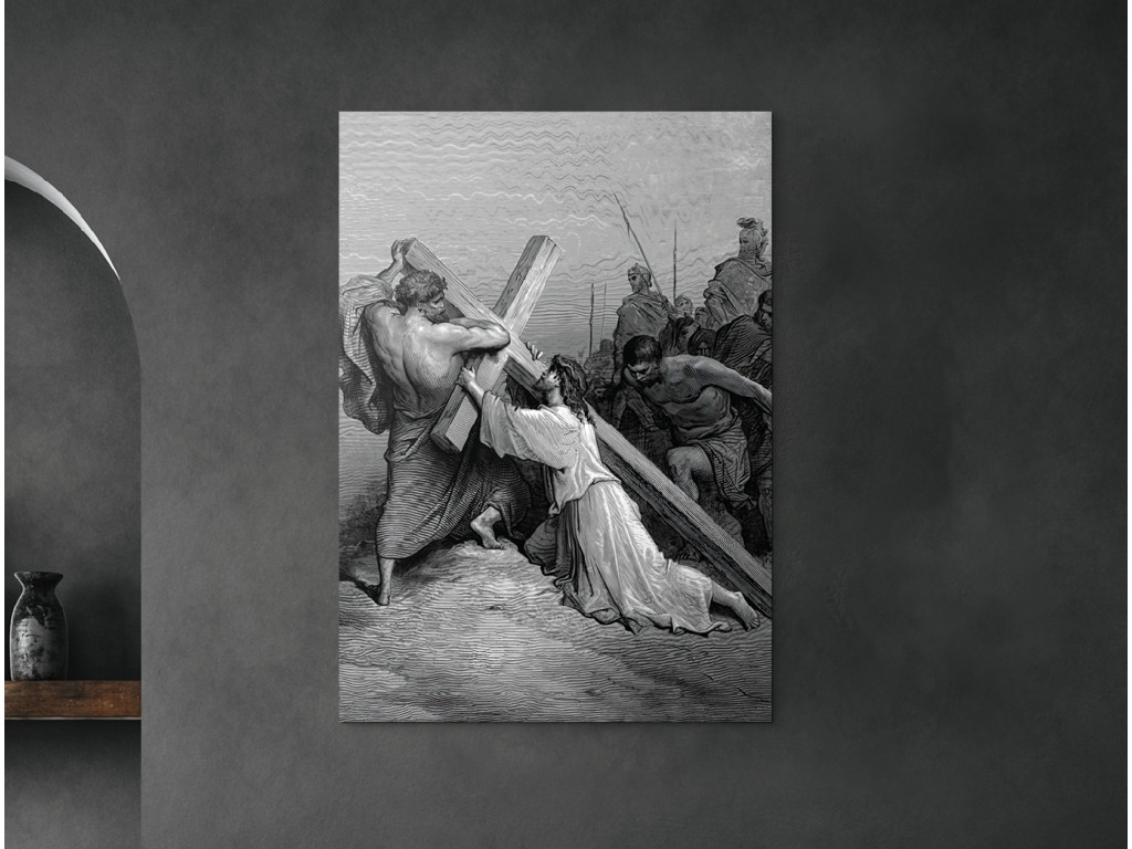 Obraz Ježiš padajúci pod krížom (Formato del quadro A1, Colore della cornice Senza cornice, Finitura 3D)