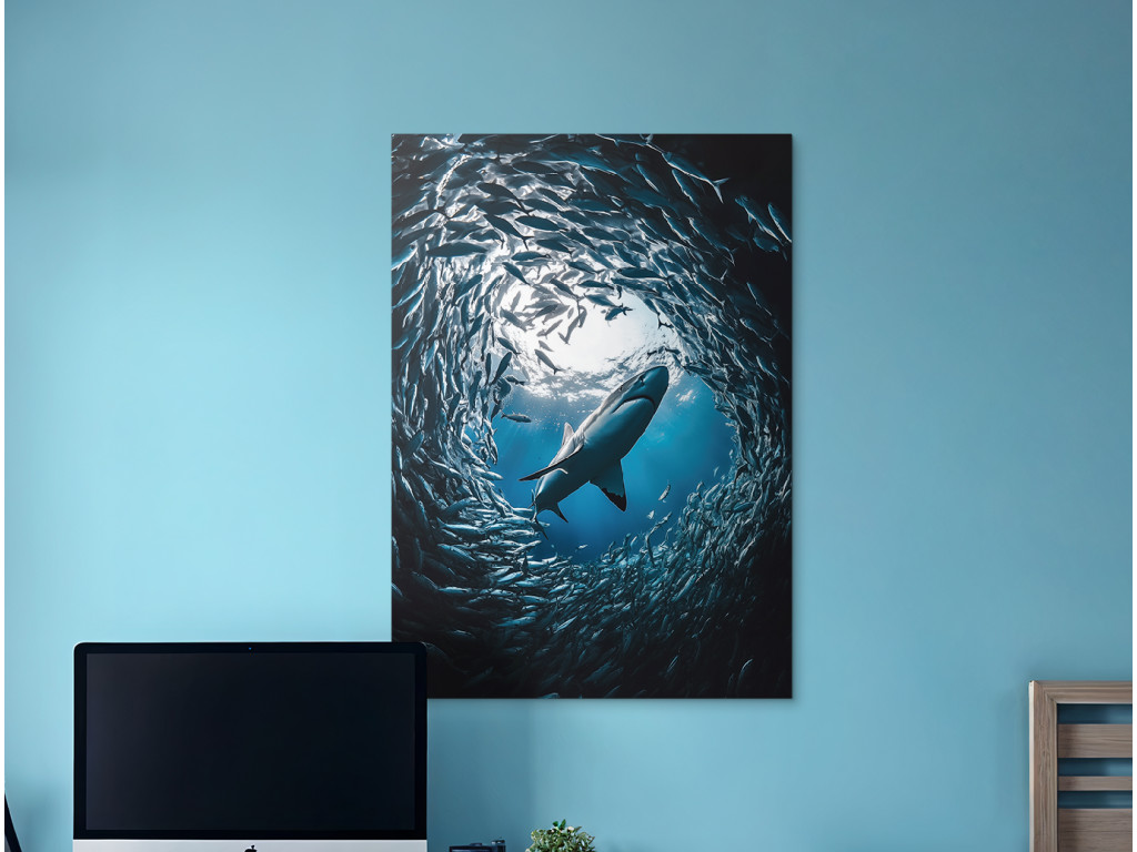 Obraz žralok - Vládca pod hladinou (Formato del quadro A1, Colore della cornice Senza cornice, Finitura 3D)