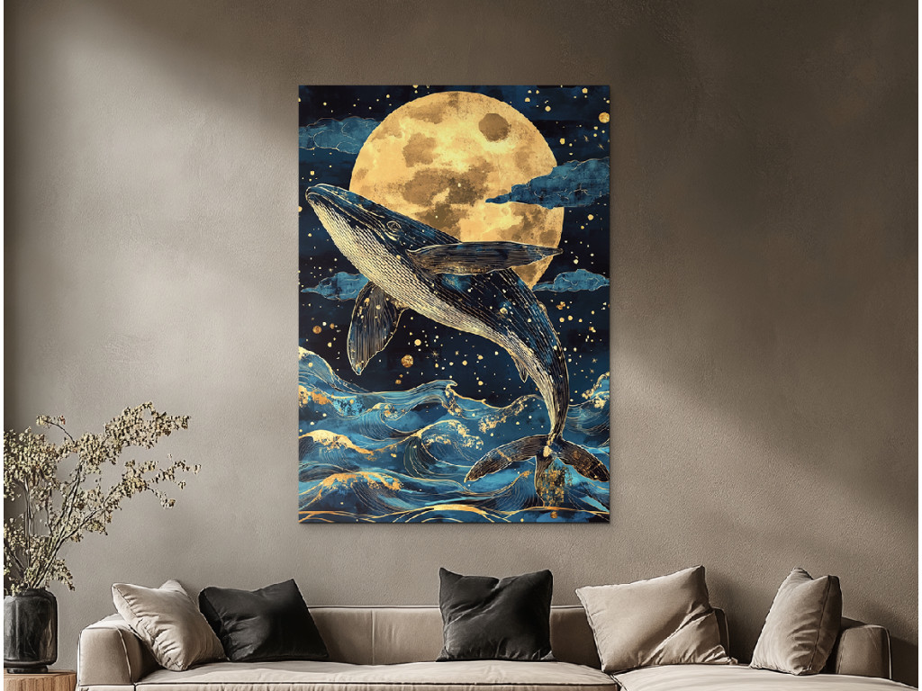 Obraz Mesačný spev veľryby (Formato del quadro A1, Colore della cornice Senza cornice, Finitura 3D)