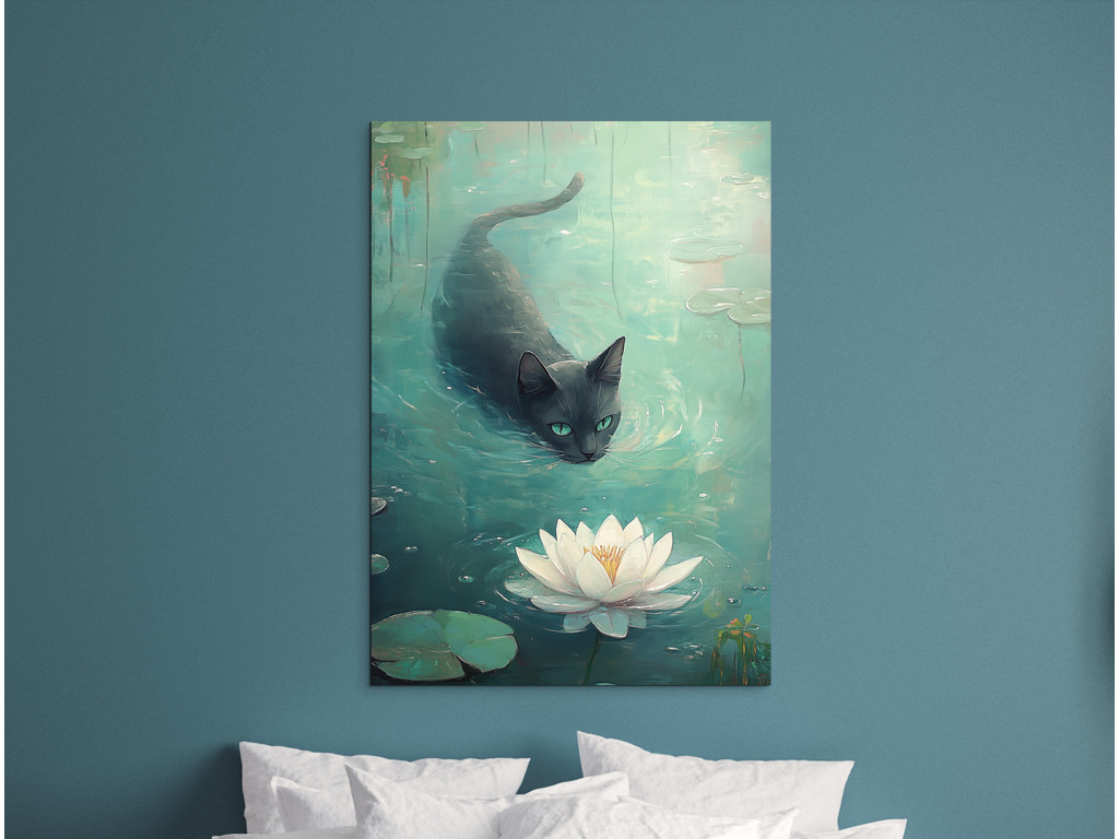 Obraz Mačka z jazera (Formato del quadro A1, Colore della cornice Senza cornice, Finitura 3D)