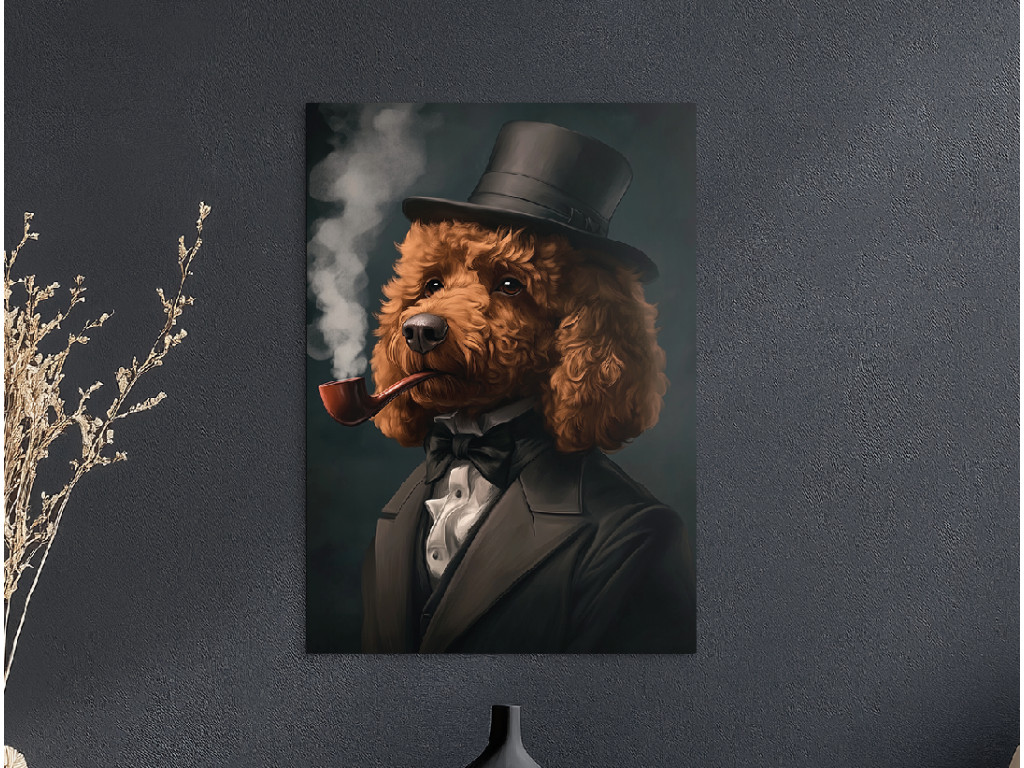 Obraz Elegantný pudel (Formato del quadro A1, Colore della cornice Senza cornice, Finitura 3D)