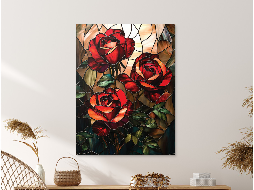 Obraz Mozaika vášnivých ruží (Formato del quadro A1, Colore della cornice Senza cornice, Finitura 3D)