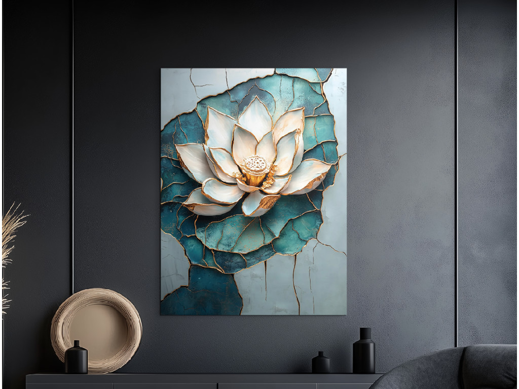 Moderný obraz Mozaikové lekno (Formato del quadro A1, Colore della cornice Senza cornice, Finitura 3D)