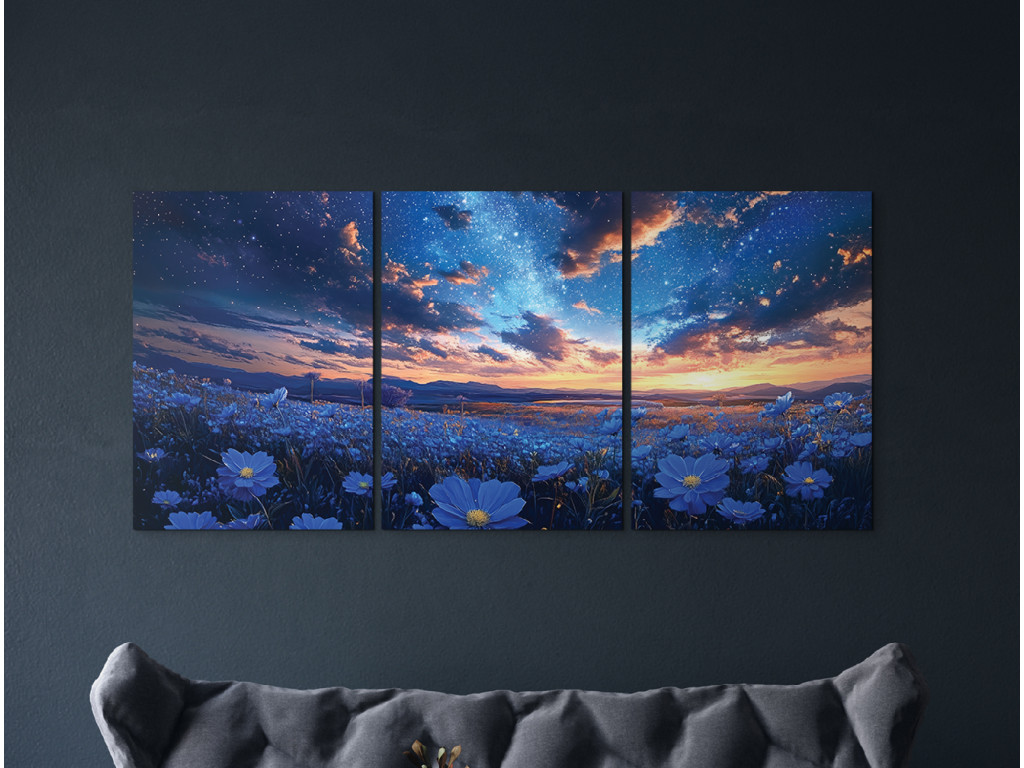 Trojdielny obraz Pod hviezdnou oblohou (Formato del quadro A1, Colore della cornice Senza cornice, Finitura 3D)