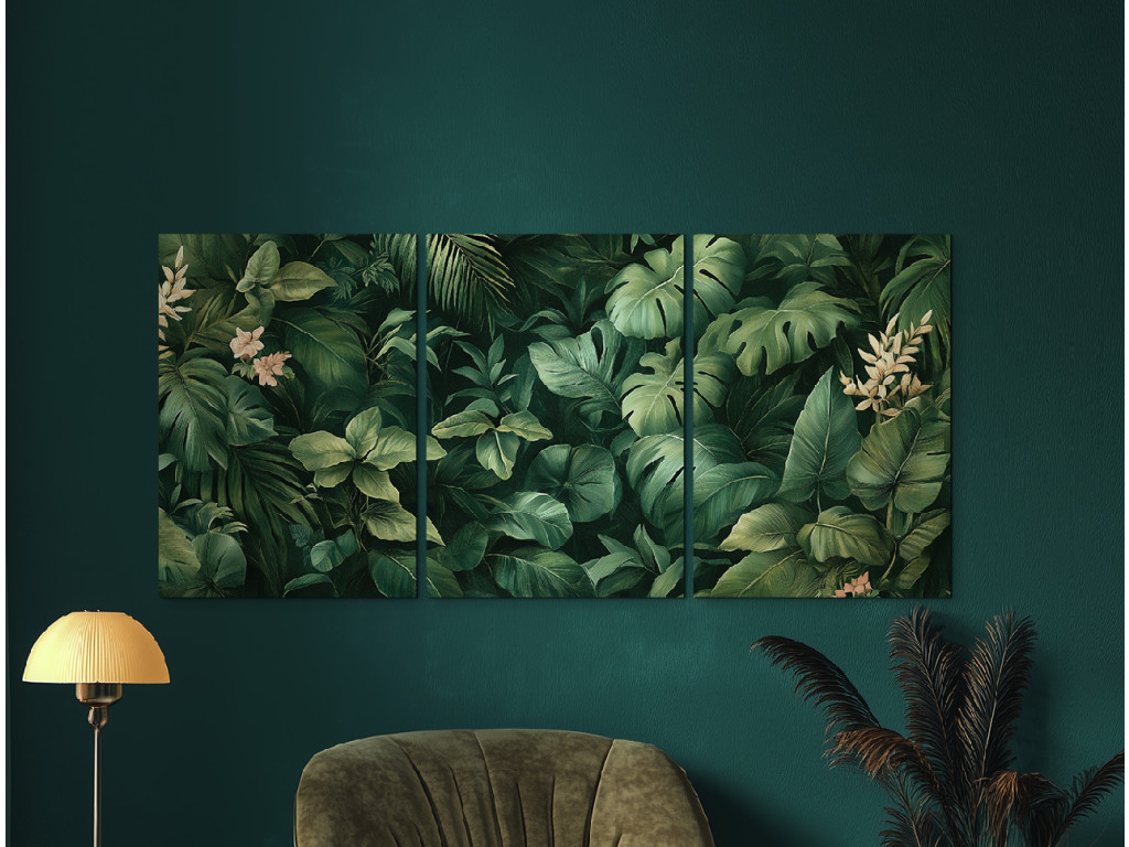 Trojdielny obraz Tropická oáza (Formato del quadro A1, Colore della cornice Senza cornice, Finitura 3D)