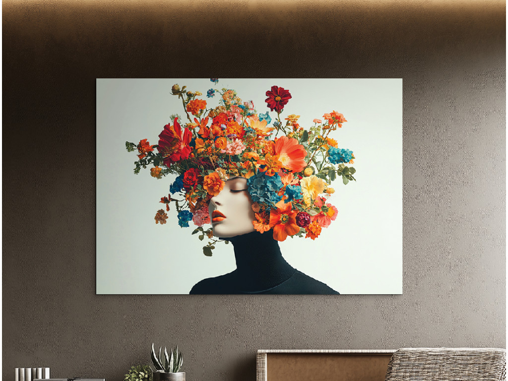 Obraz na stenu Kvetinová frizúra (Formato del quadro A1, Colore della cornice Senza cornice, Finitura 3D)