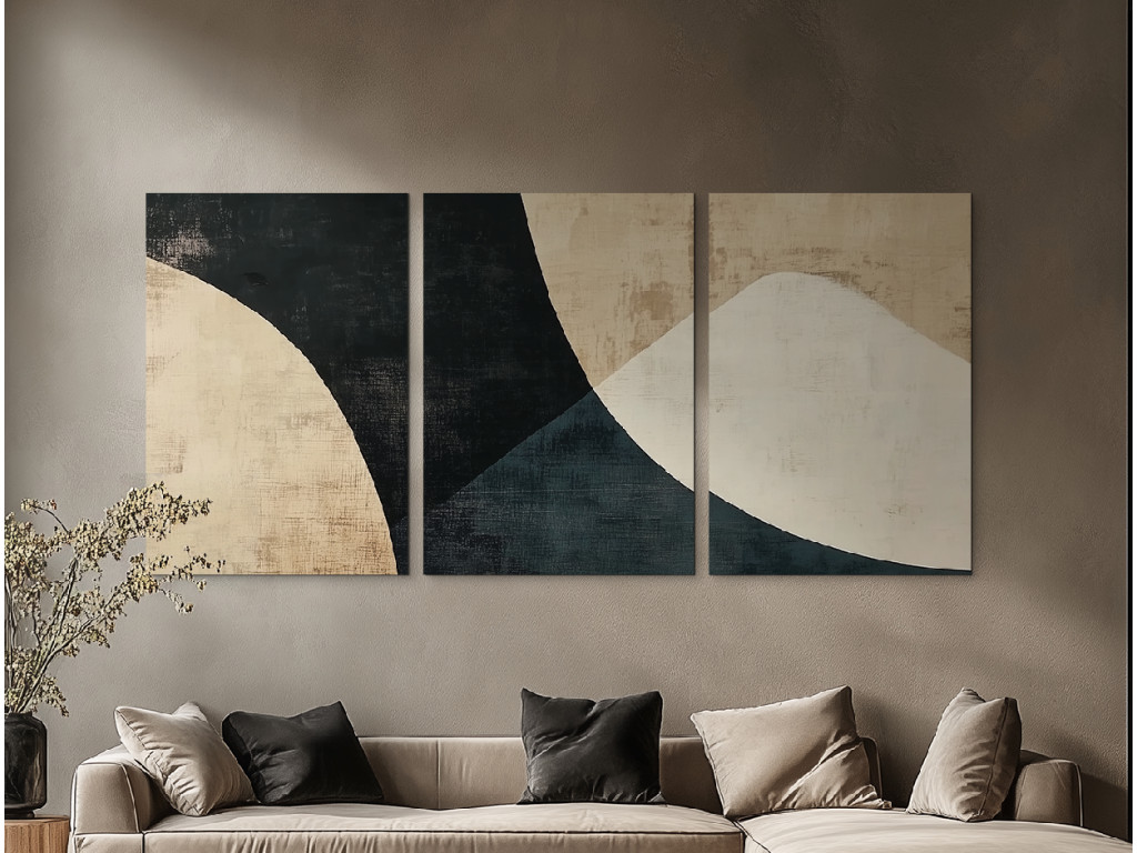 Trojdielny obraz Organická harmónia (Formato del quadro A1, Colore della cornice Senza cornice, Finitura 3D)