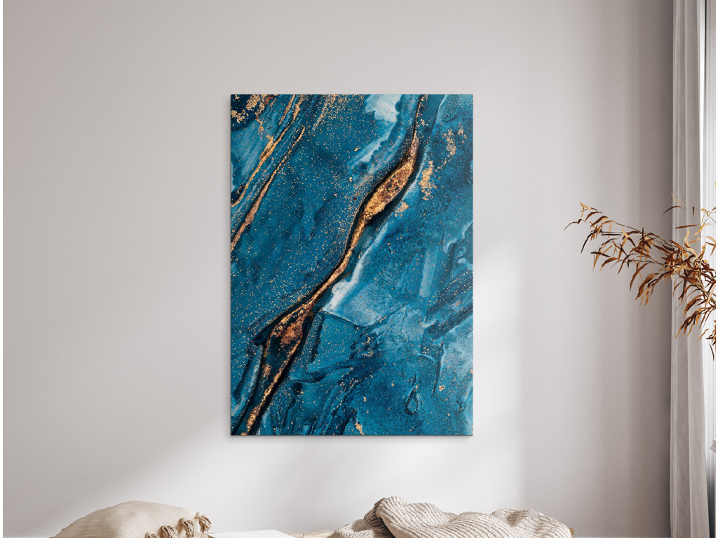 Mramorový obraz Tekuté zlato (Formato del quadro A1, Colore della cornice Senza cornice, Finitura 3D)