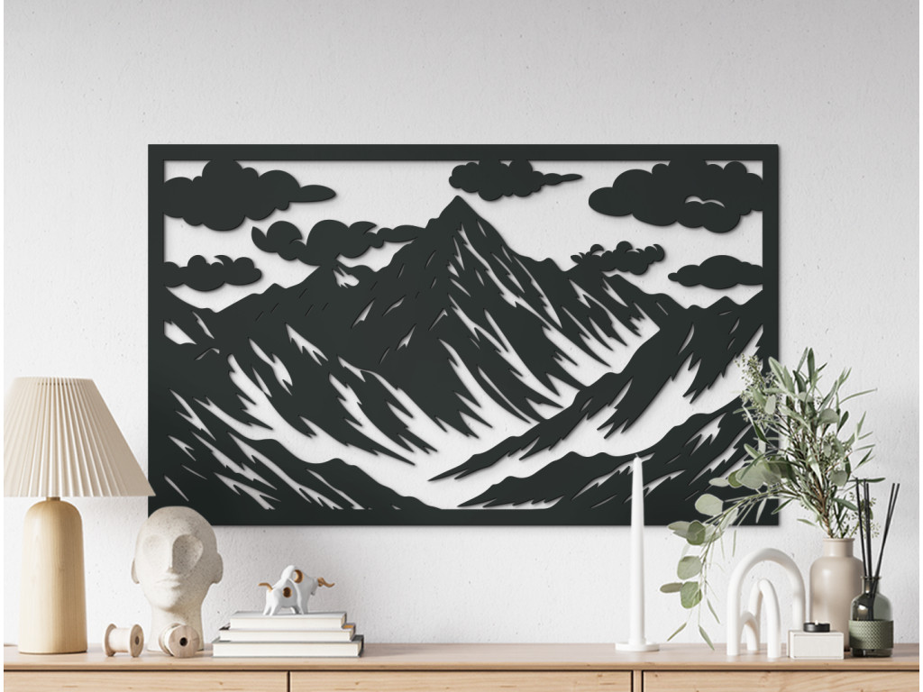 Obraz Štíty v oblakoch (Dimensioni del quadro 80,5 x 133 cm, Colore del quadro Antracite)