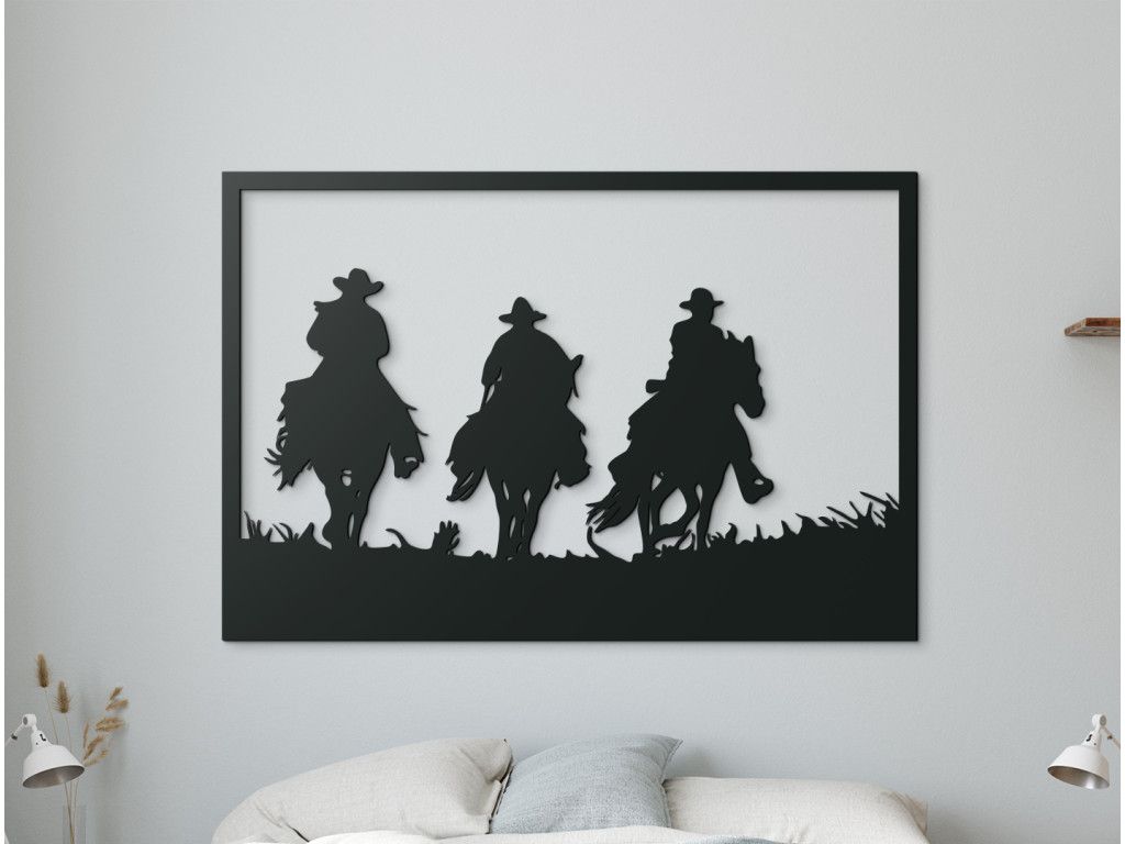 Quadro Tre cavalieri (Colore del quadro Grigio, Dimensioni del quadro 30,5 x 45,5 cm)