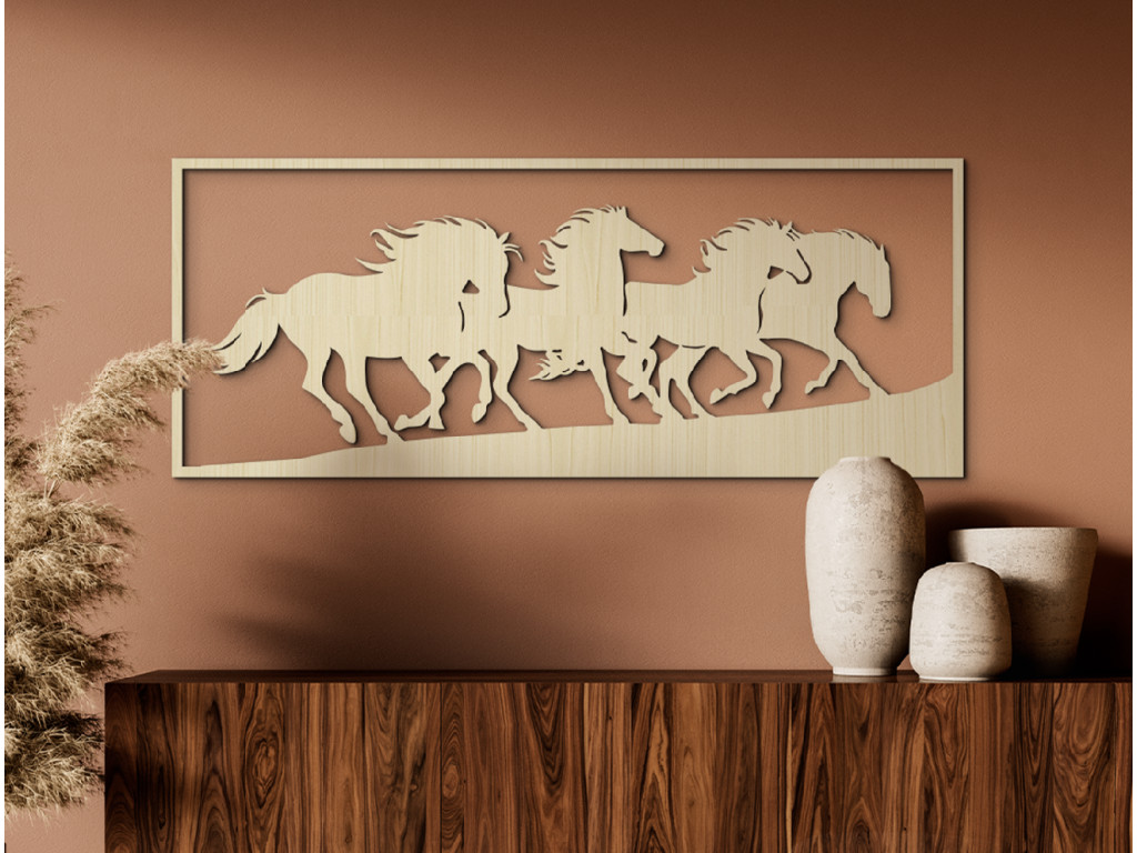 Obraz Nespútané kone (Dimensioni del quadro 54 x 133 cm, Colore del quadro Antracite)