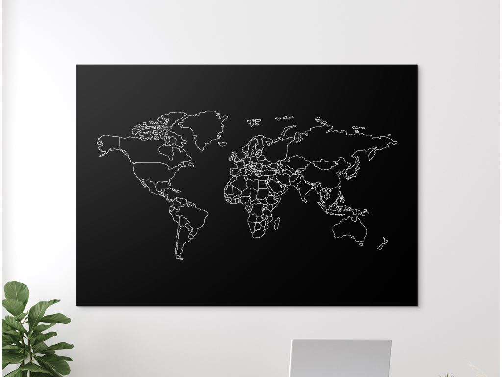 72365 mapa sveta v konturach formato del quadro a1 colore della cornice senza cornice finitura 3d