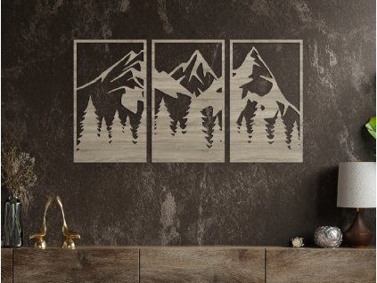 Viacdielny obraz Vrchy nad lesom (Dimensioni del quadro 71,5 x 133 cm, Colore del quadro Antracite)