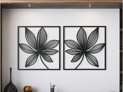 Viacdielny obraz Kvety v zrkadle (Dimensioni del quadro 66,5 x 133 cm, Colore del quadro Antracite)