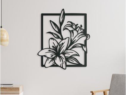 Drevený obraz Ľalie (Dimensioni del quadro 75,5 x 65 cm, Colore del quadro Antracite)