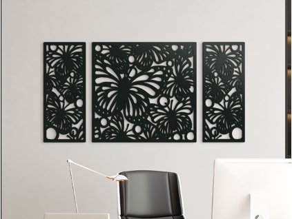 3-dielny obraz Motýle (Dimensioni del quadro 66,5 x 133 cm, Colore del quadro Antracite)