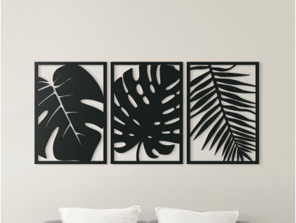 Viacdielny obraz Izbové rastliny (Dimensioni del quadro 60,5 x 133 cm, Colore del quadro Antracite)