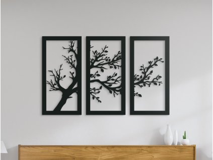 3-dielny obraz Strom vo vetre (Dimensioni del quadro 55 x 89 cm, Colore del quadro Antracite)