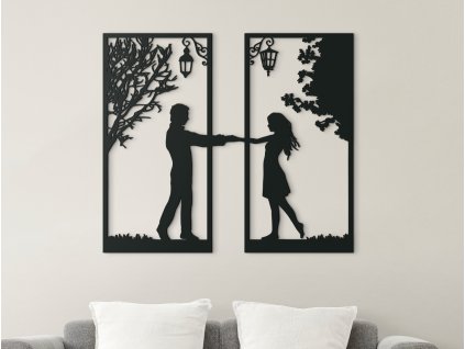 Dvojdielny drevený obraz Spojenie (Dimensioni del quadro 65 x 74 cm, Colore del quadro Antracite)