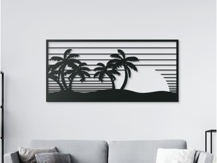 Drevený obraz na stenu Západ Slnka (Dimensioni del quadro 62,5 x 133 cm, Colore del quadro Antracite)