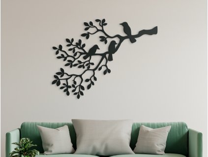 Drevená nálepka na stenu Sýkorky (Dimensioni del quadro 67,5 x 89 cm, Colore del quadro Antracite)