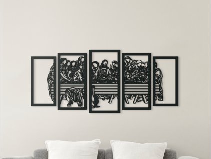 5-dielny obraz Posledná večera (Dimensioni del quadro 59 x 133 cm, Colore del quadro Antracite)