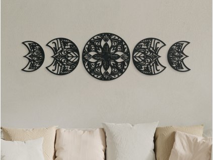 5-dielna mandala na stenu (Dimensioni del quadro 37,5 x 133 cm, Colore del quadro Antracite)