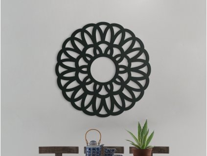 Okrúhla drevená mandala Slnko (Dimensioni del quadro 89 x 89 cm, Colore del quadro Antracite)