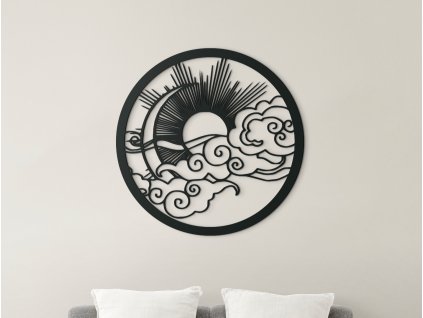 Okrúhly obraz Slnko a Mesiac (Dimensioni del quadro 65 x 65 cm, Colore del quadro Antracite)