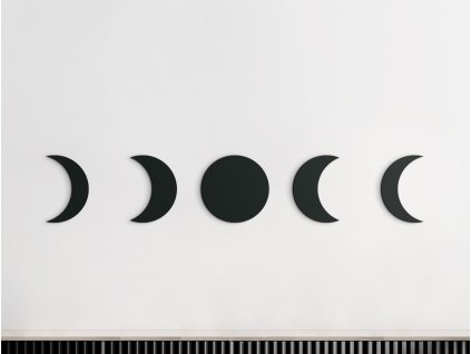 Drevená nálepka na stenu Mesiac (Dimensioni del quadro 35,5 x 200 cm, Colore del quadro Antracite)