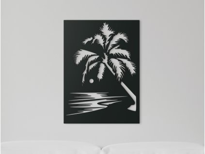 Drevený obraz Večerný príliv (Dimensioni del quadro 89 x 64,5 cm, Colore del quadro Antracite)