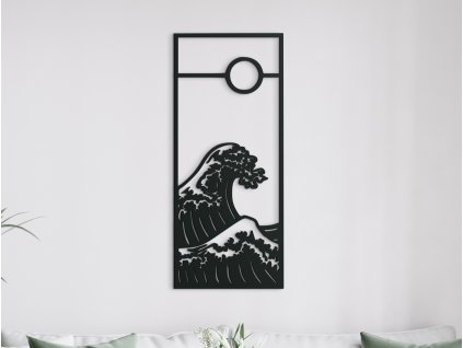 Drevený obraz Vlny na mori (Dimensioni del quadro 89 x 38 cm, Colore del quadro Antracite)