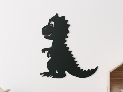 Drevená nálepka do detskej izby Dinosaurík (Dimensioni del quadro 74 x 65 cm, Colore del quadro Antracite)