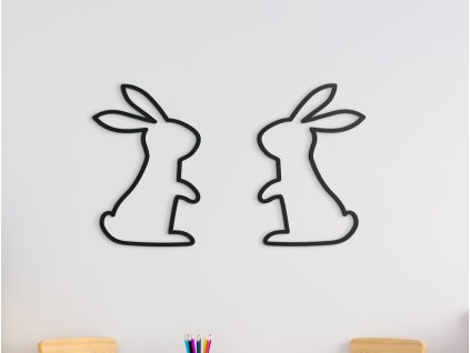 Nálepka do detskej izby Zajace (Dimensioni del quadro 53 x 89 cm, Colore del quadro Antracite)