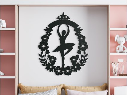 Nálepka do detskej izby Pôvabná primabalerína (Dimensioni del quadro 83 x 65 cm, Colore del quadro Antracite)